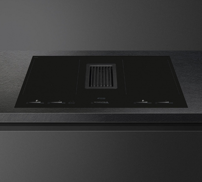 Индукционная варочная панель со встроенной вытяжкой Smeg HOBD682D1